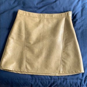 Zara leather look A-line skirt
